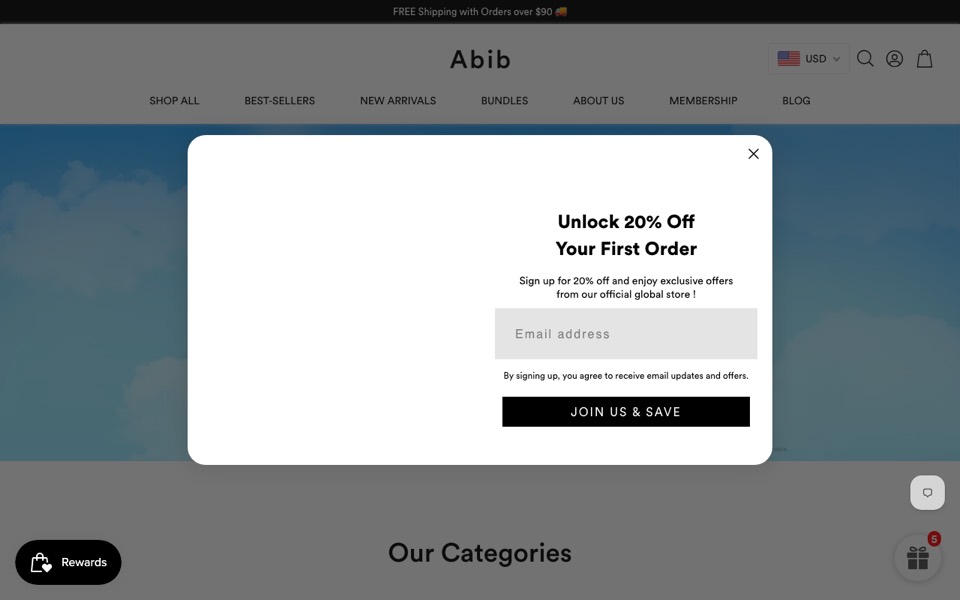 Abib Global 웹사이트 스크린샷